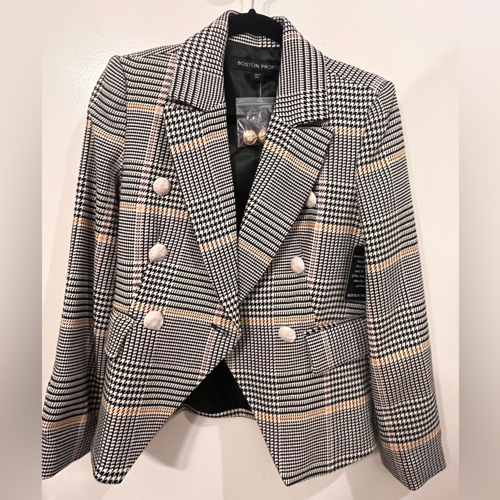 Boston Proper houndstooth blazer, size 2